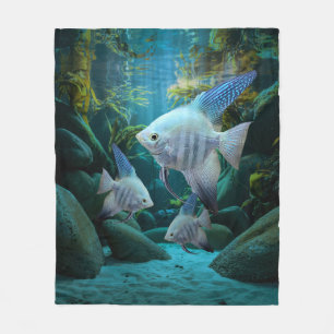 Manta Polar Angelina Azul Acuario Subacuático Depósito de pesc