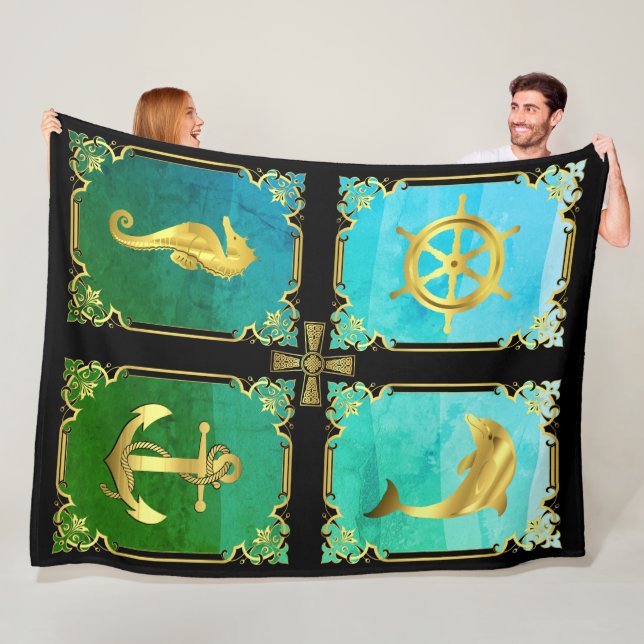 Manta Polar Anillo/volante/caballito de mar/delfín+ f (In situ)