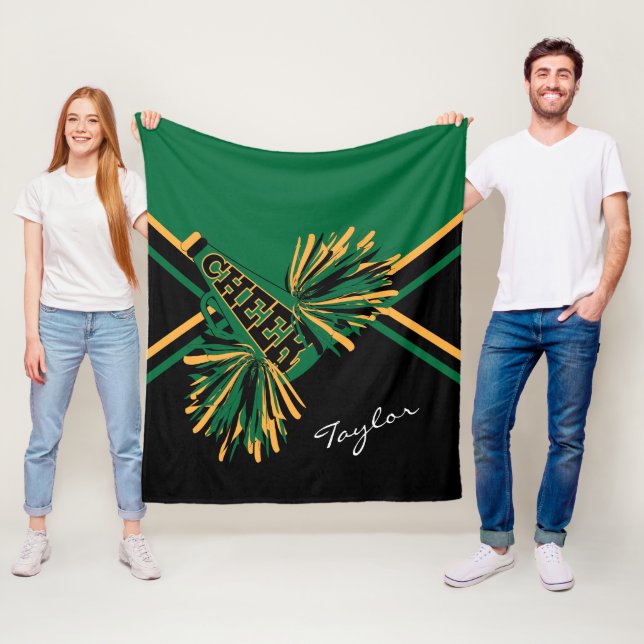 Manta Polar 📣 animador - Verde oscuro, oro y negro (In situ)