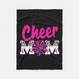 Manta Polar Animadora mamá letras rosa caliente leopardo negro
