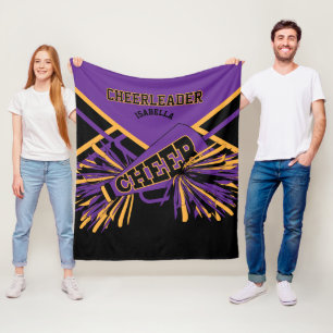 Manta Polar Animadora - Morado, Dorado y Negro