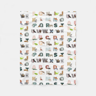 Manta Polar Animales ABC Cute Alphabet