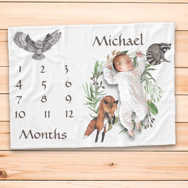 Manta Polar Animales adorables del bosque Zorro Recuerdo de hi (Subido por el creador)