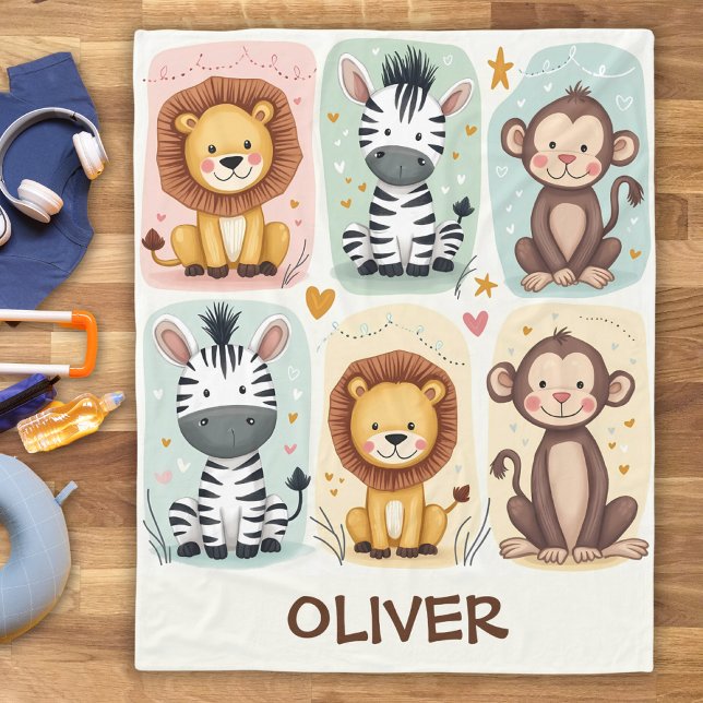 Manta Polar Animales caprichosos de Safari (Subido por el creador)