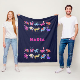 Manta Polar Animales de arte mexicano personalizados Alebrije