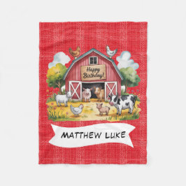 Manta Polar Animales de Barnyard 1.ª. Regalo de fiesta de cump