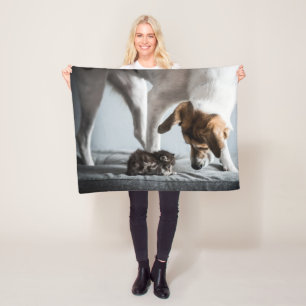 Manta Polar Animales de bebé más afectados   Gatito y perro be