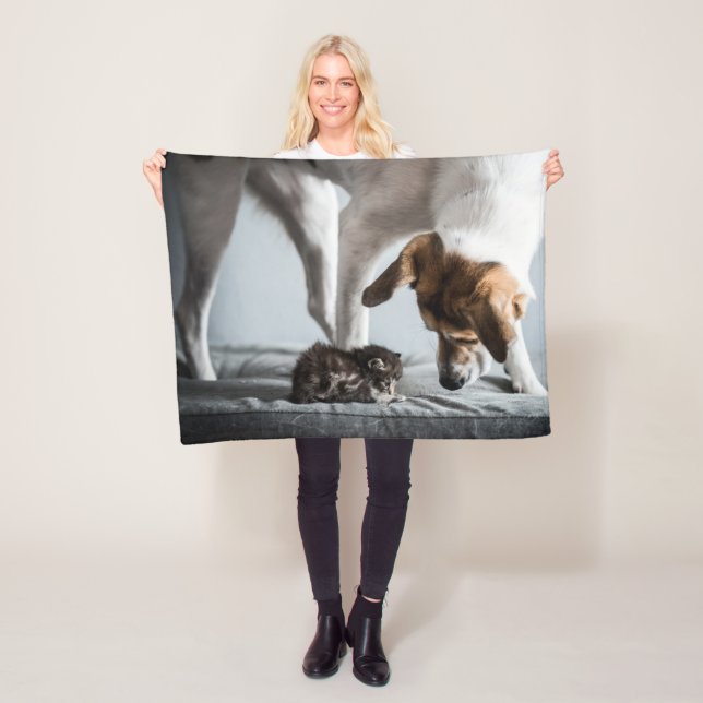 Manta Polar Animales de bebé más afectados | Gatito y perro be (In situ)