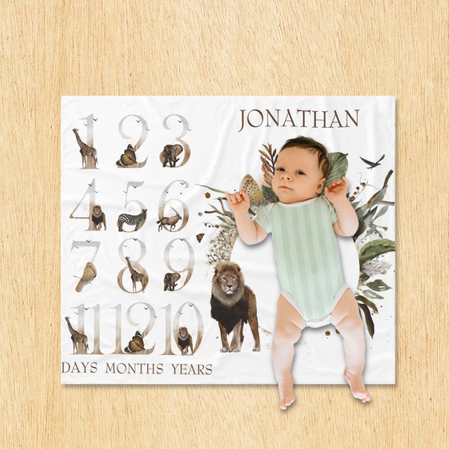 Manta Polar Animales de Safari Selva Números Milla Edad León (Subido por el creador)