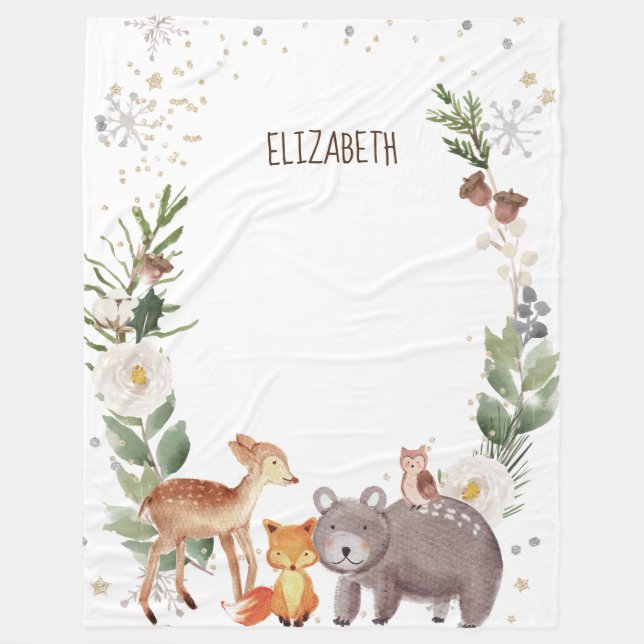 Manta Polar Animales de Woodland (Anverso)