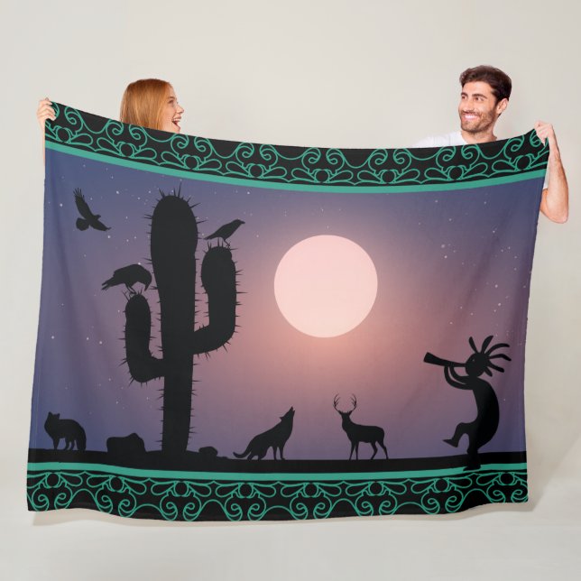 Manta Polar Animales del desierto Kokopelli Fleece Blanket (In situ)