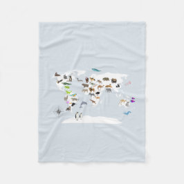 Manta Polar Animales del Mapa Mundial de Niños