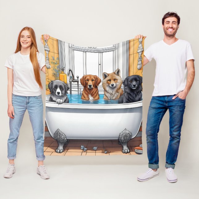 Manta Polar Animales divertidos en baño (In situ)