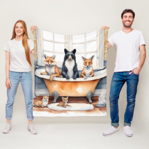 Manta Polar Animales divertidos en baño