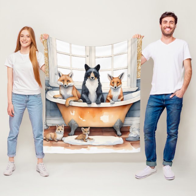 Manta Polar Animales divertidos en baño (In situ)