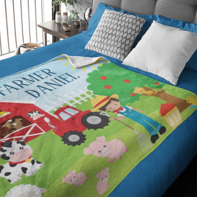 Manta Polar Animales, granjeros y tractores de Personalizado C (Subido por el creador)