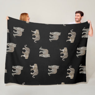 Manta Polar Animales modernos de la selva del Leopardo dorado 