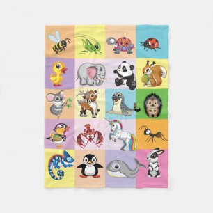 Manta Polar Animales salvajes personalizados para niños peque
