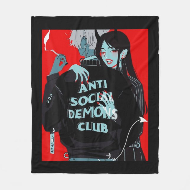 Manta Polar Anime Chica Kawaii Waifu Egirl Aesthetic Japanese  (Anverso)