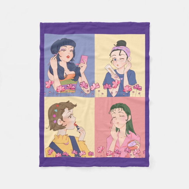 MANTA POLAR ANIME , CHICA , MAKEUP (Anverso)