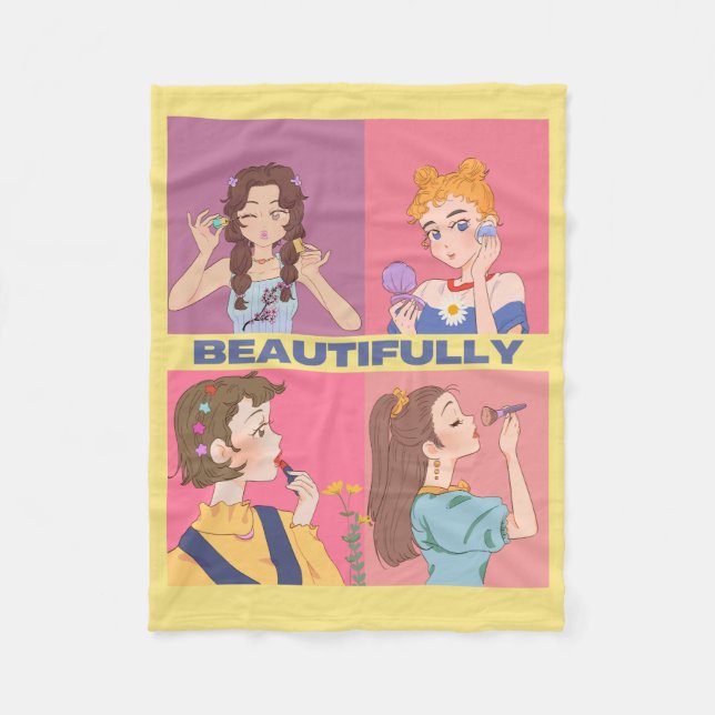 MANTA POLAR ANIME , CHICA , MAKEUP (Anverso)