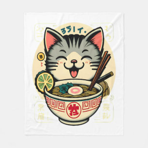 Manta Polar Anime ga Kawaii Cat Noodle japonés