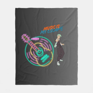 Manta Polar Anime Guitar Vibes Blanket – Music Lover Cozy Art 