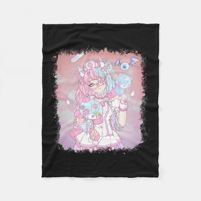 Manta Polar Anime Kawaii Chica Estética Pastel Soft Waifu Japo (Anverso)