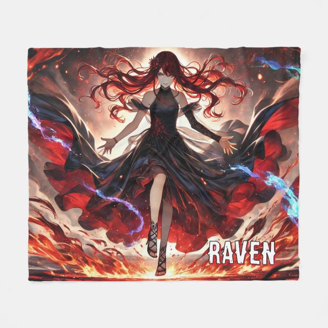 Manta Polar Anime ordena las llamas, abraza al Personalizado d (Frente (Horizontal))