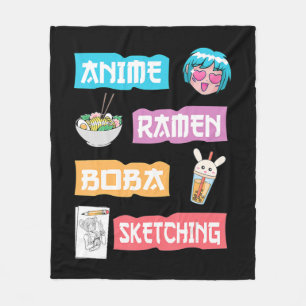 Manta Polar Anime Ramen Boba Esbozando Kawaii Anime Lover Mer