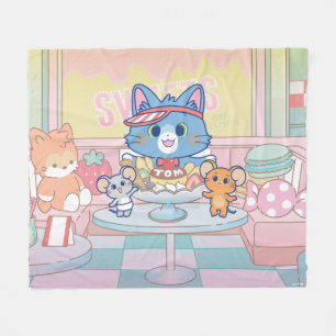 Manta Polar Anime Tom, Jerry y la sala de postres Tuffy