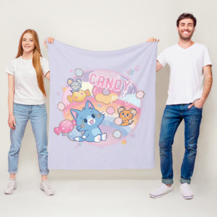 Manta Polar Anime Tom y Jerry Candy Fiesta
