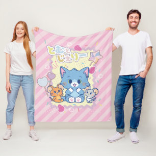 Manta Polar Anime Tom y Jerry Strawberry Fun