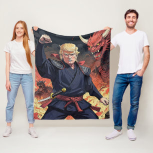 Manta Polar Anime Trump - Aumentan el puño