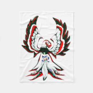 Manta Polar Anishinaabe Thunderbird Cálido y acogedor Fleece 