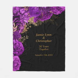 Manta Polar Aniversario de la Fleece Blanket de la Boda Purple
