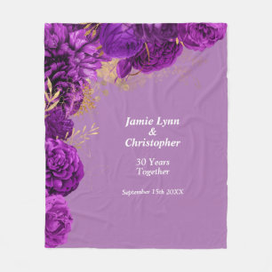 Manta Polar Aniversario de la Fleece Blanket de la Boda Purple