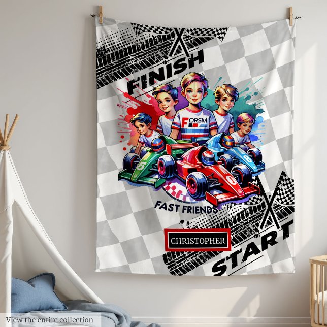 Manta Polar Aniversario de la Fórmula 1 de la moderna Carreras (Modern Blanket Formula 1 Racing Boy Birthday)
