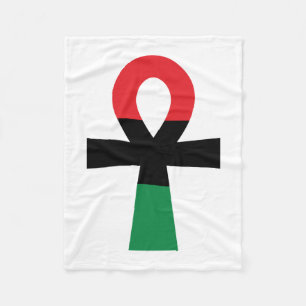 Manta Polar Ankh rojo, negro y verde