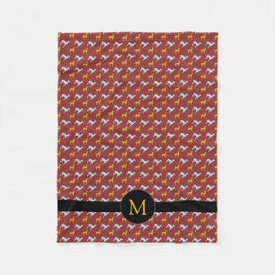 Manta Polar Año del perro Zodiac Cumpleaños Monograma S Blanke