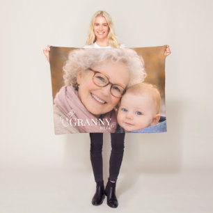Manta Polar Año Establecido Foto de Abuela Corazón Moderno