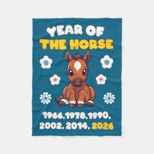 Manta Polar Año Kawaii del Caballo Zodiaco Chino 2026 Animal