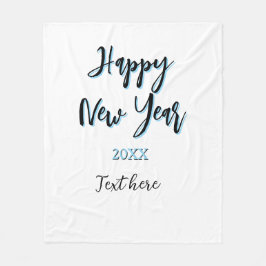 Manta Polar Año nuevo azul negro audaz año simple