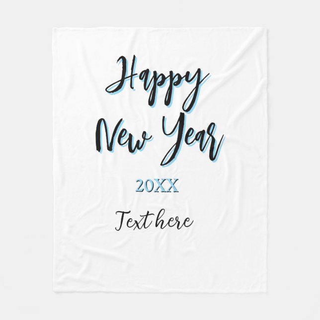 Manta Polar Año nuevo azul negro audaz año simple (Anverso)