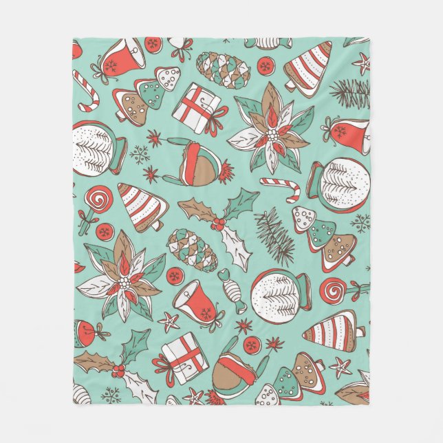 Manta Polar Año Nuevo de navidades: mano vieja desatada (Anverso)