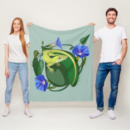 Manta Polar Anolis verde con gloria de la mañana 