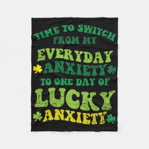 Manta Polar Ansiedad Afortunada Día de San Patricio Shamrock C