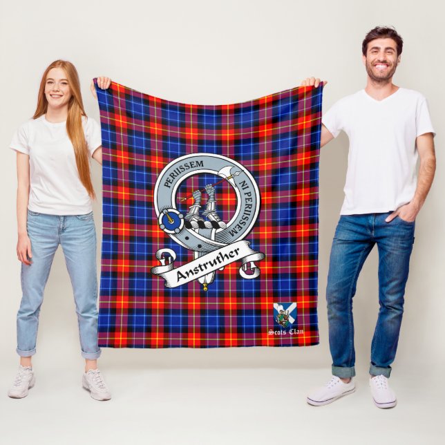 Manta Polar Anstruther Clan Badge Scot Tartan Plaid (In situ)