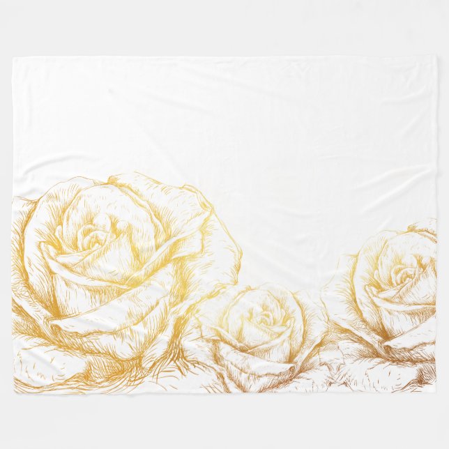 Manta Polar Antecedentes personalizados Rosas de cosecha Flora (Frente (Horizontal))