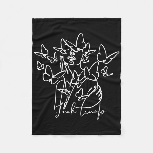 Manta Polar Anti Trump 86 45 Personalizado floral para adultos (Anverso)